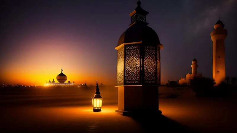 Ilustrasi muslim, Islami, malam hari
