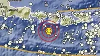Gempa Magnitudo 5,2 mengguncang wilayah Lombok Barat, NTB, Rabu (8/5/2024). (Liputan6.com/ Dok BMKG)