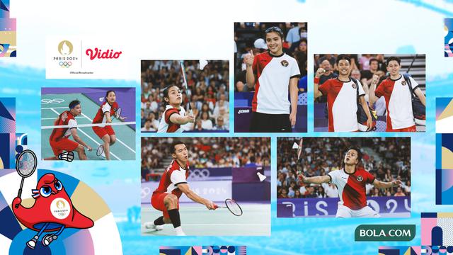 Kolase - Aksi Pebulutangkis Indonesia di Paris 2024