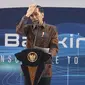 Presiden Joko Widodo memberi sambutan saat menghadiri Indonesia Banking Expo (IBEX) 2019 di Jakarta, Rabu (26/11/2019). IBEX 2019 untuk memberi rekomendasi terkait konsolidasi keuangan dan bisnis fintech guna menciptakan ekosistem keuangan yang kuat, efektif dan efisien. (Liputan6.com/Angga Yuniar)