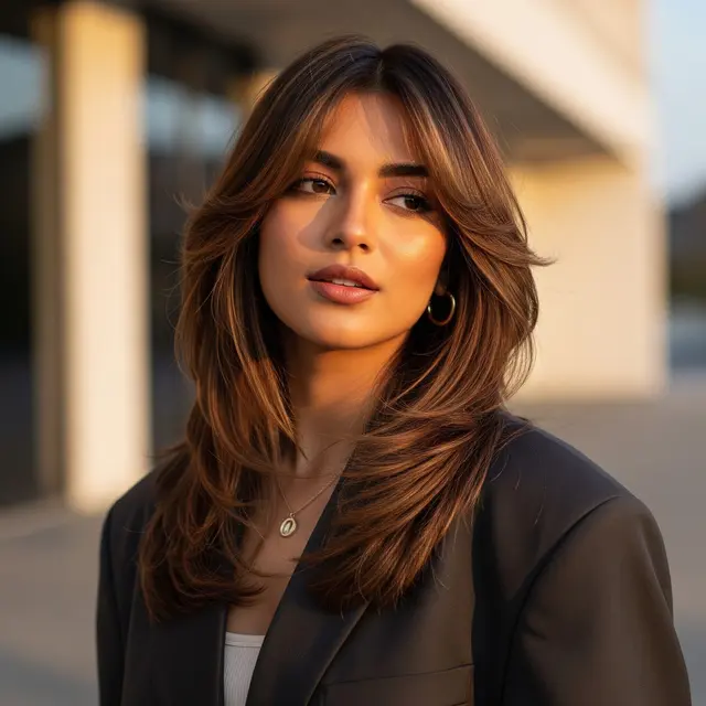 Rambut Wanita Wolf Cut Panjang (Gemini AI)