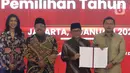 Putusan hasil rekapitulasi suara Pemilihan Kepala Daerah (Pilkada) Jakarta 2024 dibacakan langsung Ketua KPUD Jakarta, Wahyu Dinata. (Liputan6.com/Herman Zakharia)