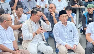 Pasangan bakal cagub dan cawagub Jakarta Ridwan Kamil-Suswono. (Liputan6.com/ Nanda Perdana Putra)