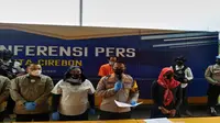 Polresta Cirebon saat menggelar konferensi pers terkait pencabulan anak dibawah umur. Foto (Istimewa)