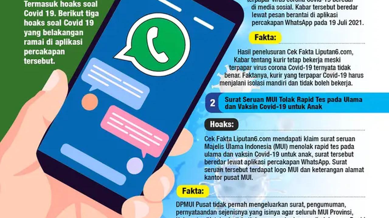 Infografis Cek Fakta: Kumpulan Hoaks Seputar Covid 19 terbaru yang beredar di WhatsApp (Liputan6.com/Abdillah)