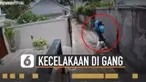 Terekam kamera CCTV aksi nekat pengemudi motor sport gaspol motornya di gang berbuntut kecelakaan.