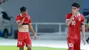 Pemain Timnas Indonesia U-20, Muhammad Ferarri, tampak kecewa setelah ditaklukkan Guatemala pada laga turnamen mini di Stadion Utama Gelora Bung Karno (SUGBK), Selasa (21/2/2023). Indonesia takluk 0-1 dari Guatemala. (Bola.com/M Iqbal Ichsan)