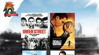 Artikel 10 tahun Bola.com - Kolase poster film Green Street Hooligans, Goal!, Bend It Like Beckham, The Damned United (Bola.com/Adreanus Titus)