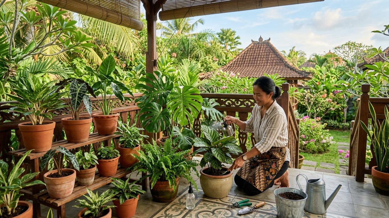 10 Cara Merawat Tanaman Hias agar Daun Tetap Segar dan Tidak Berserakan di Teras