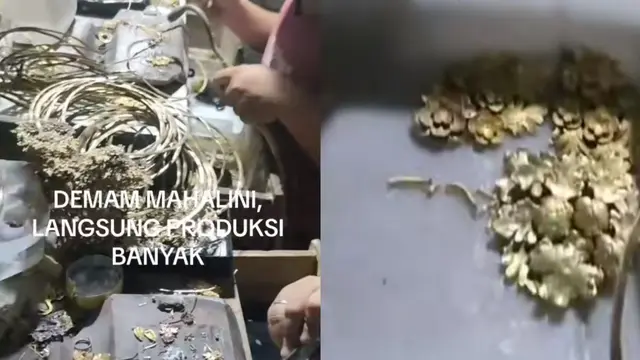 Kalung titanium Mahalini yang viral diproduksi oleh pengrajin di Bali