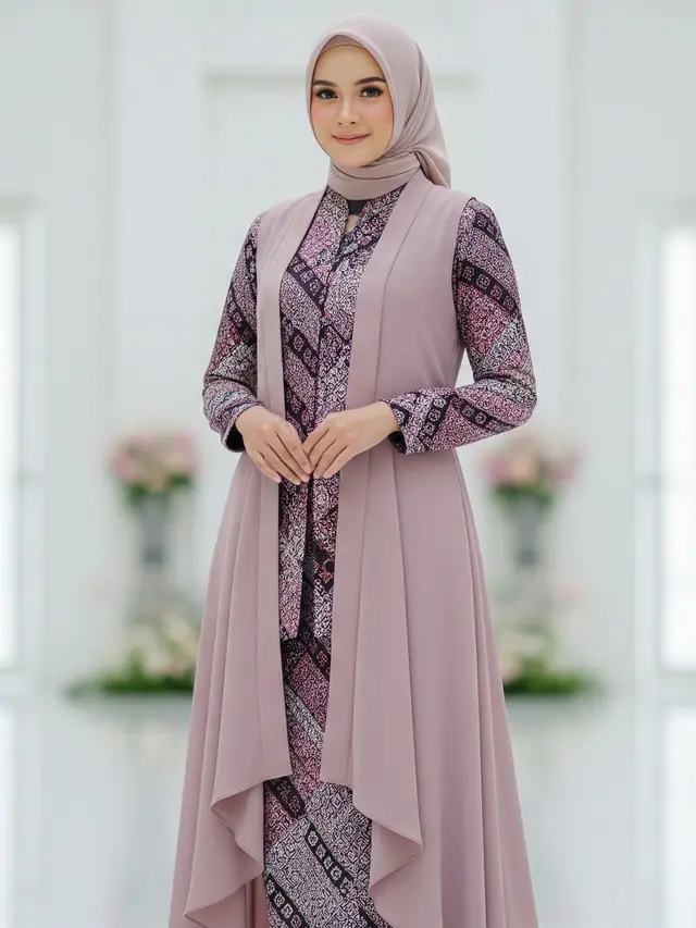 7 Model Gamis Terbaru Kombinasi Rompi, Tampil Modis dan Elegan untuk Segala Acara