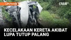 Lupa Tutup Palang Pintu, Sebuah Mobil Tertabrak Kereta