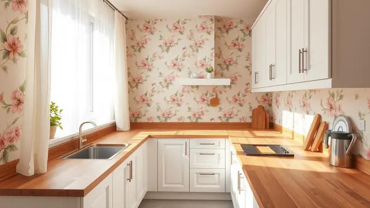 18 Cara Bikin Dapur Makin Cantik dengan Sentuhan Bunga, Wallpaper hingga Alat Makan