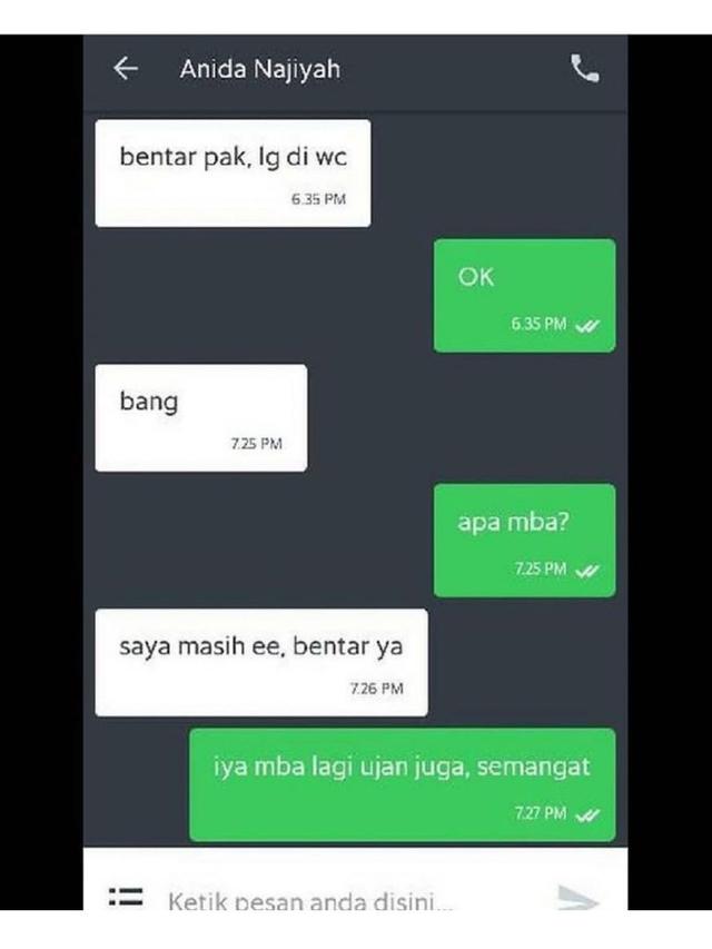 Chat Kocak Ojek Online Saat Disuruh Menunggu Ini Bikin Cengar- Cengir
