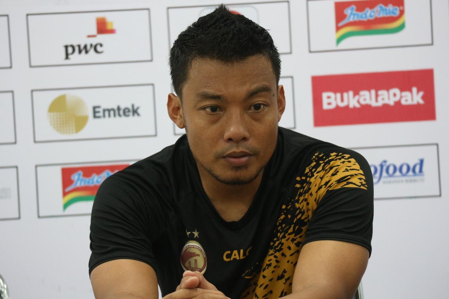 Bek Sriwijaya FC Hamka Hamzah. (Liputan6.com/Kukuh Saokani)