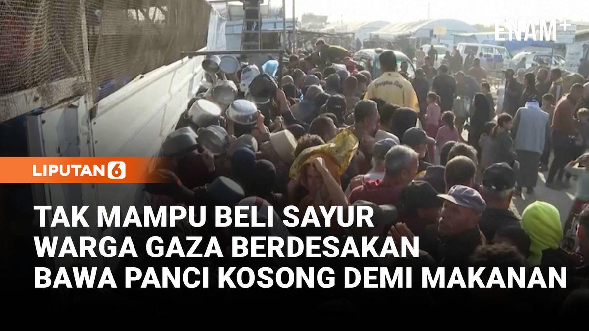 Puasa di Gaza, Warga Berdesakan Antri Makanan Berbuka dan Kaleng Bekas Jadi Mainan Anak