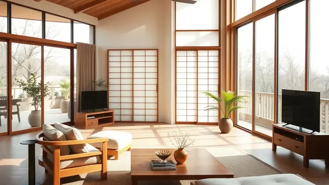 ruang tamu bergaya japandi (ilustrasi by qwen.ai)