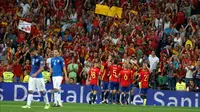 Timnas Spanyol menang 3-0 atas Italia pada laga lanjutan Grup G kualifikasi Piala Dunia 2018, di Santiago Bernabeu, Jumat (2/9/2017). (AP Photo/Francisco Seco)