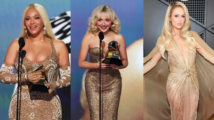 Tren Gaun Gold di Grammy Awards 2025, dari Beyonce, Sabrina Carpenter, hingga Paris Hilton