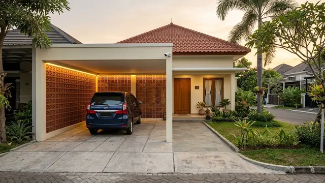 Desain Carport Rumah Tanpa Pagar