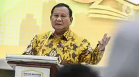 Ketua Umum Partai Gerindra Prabowo Subianto saat memberikan materi bertema kebangsaan. (Liputan6.com/Faizal Fanani)