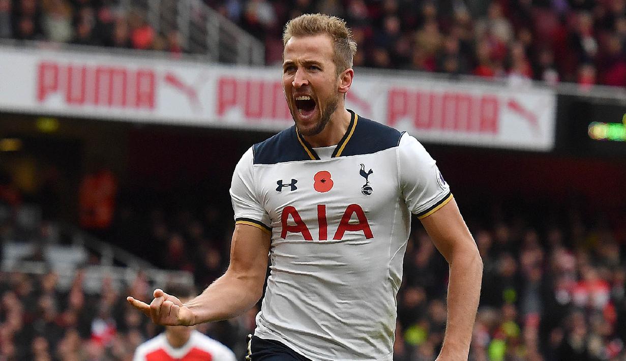 5. Harry Kane (Tottenham) - 21 gol dan 1 assist, total 22. (AFP/Ben Stansall) 