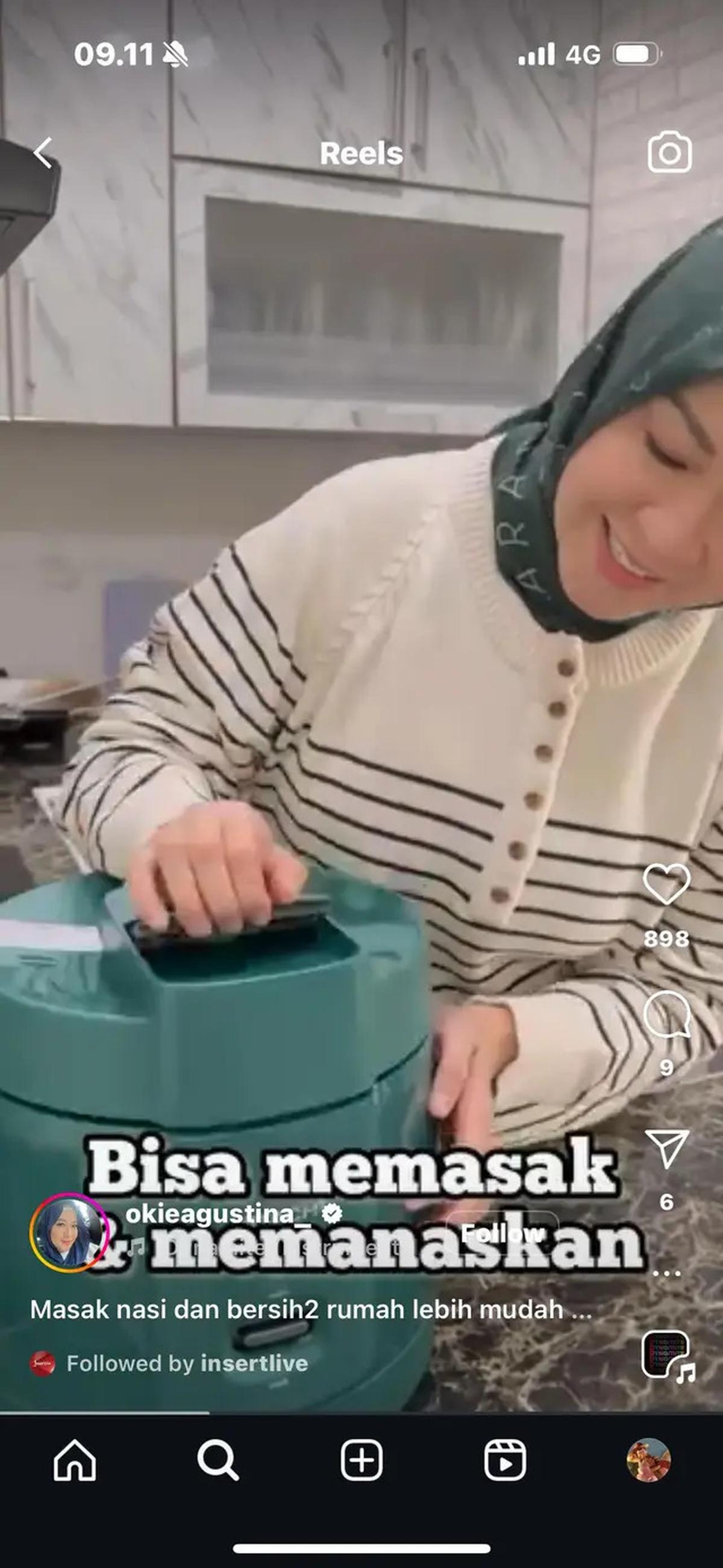 Potret Dapur Okie Agustina yang Elegan, Model Modern Bermotif Marmer