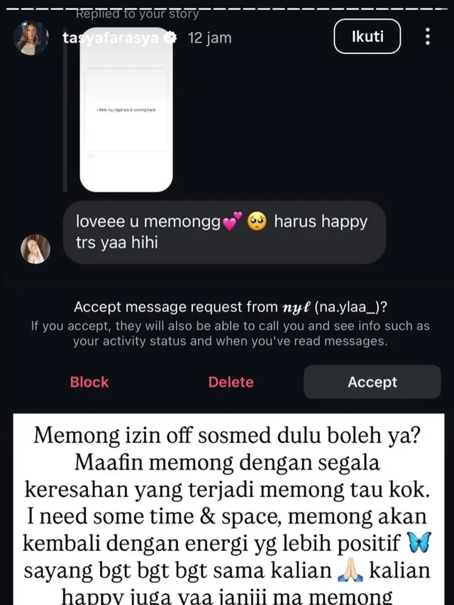 Unggahan Tasya Farasya. (Foto: Dok. Instagram @tasyafarasya)