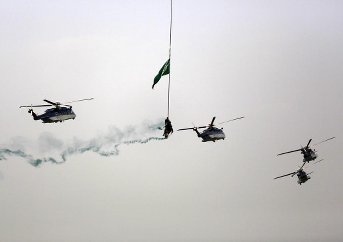 Aksi latihan pengamanan militer Arab Saudi jelang puncak haji