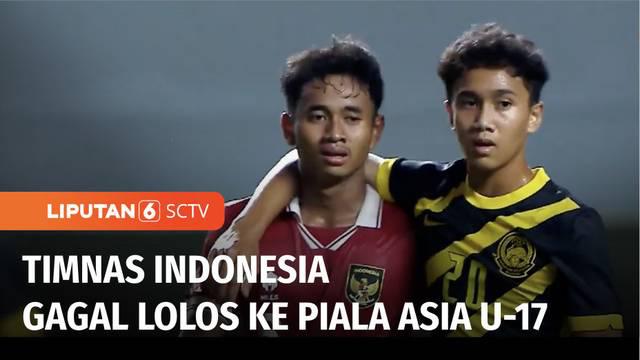 Tim Nasional Indonesia ditaklukkan Malaysia dengan skor telak 1-5, pada laga terakhir grup B, Kualifikasi Piala Asia U-17. Kekalahan ini membuat Indonesia gagal melaju ke putaran final Piala Asia U-17.