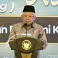Wakil Presiden Ma'ruf Amin dalam Ijtima' Sanawi Dewan Pengawas Syariah ke-19, di Hotel Grand Sahid Jakarta, Jumat (13/10/2023). (Arief/Liputan6.com)