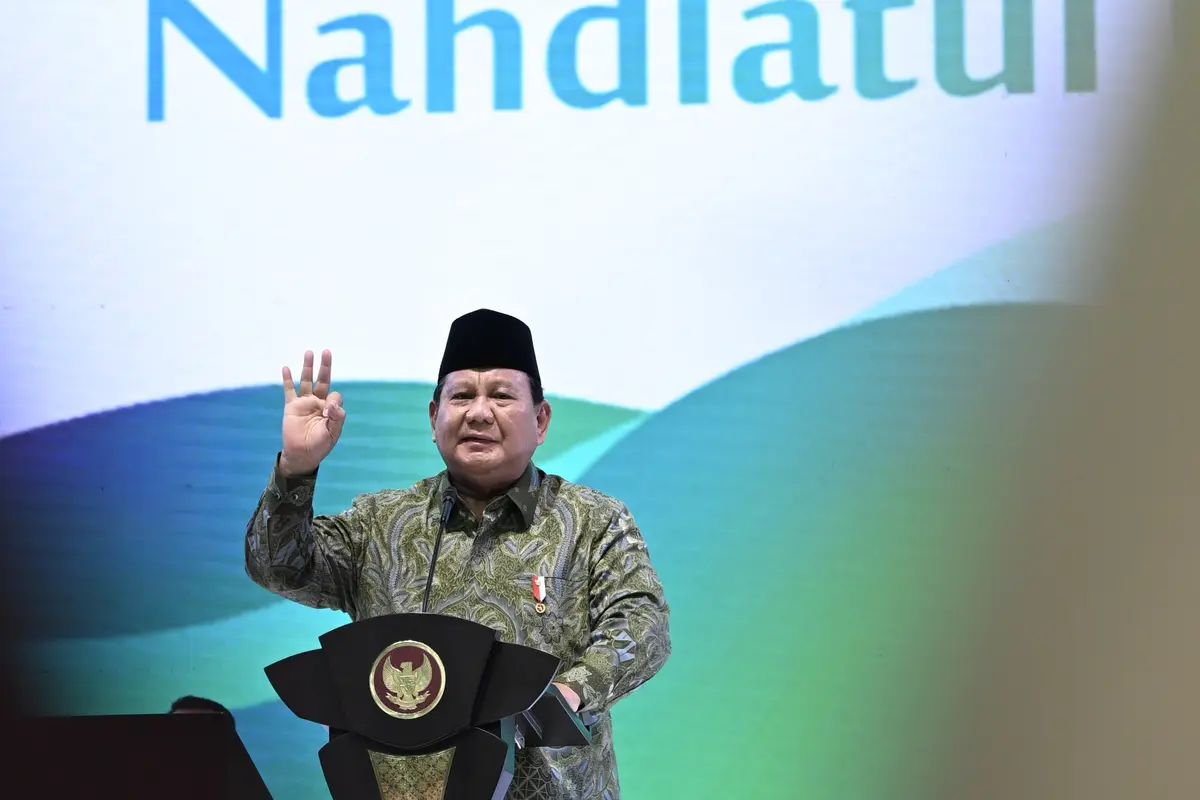Presiden Prabowo Subianto saat menghadiri Hari Lahir (Harlah) ke-102 Nahdlatul Ulama di Istora Senayan Jakarta, Rabu (5/2/2025). (Foto: Biro Pers Sekretariat Presiden)