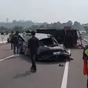 Kronologi BYD Tabrak Truk hingga Terguling di Tol Bocimi