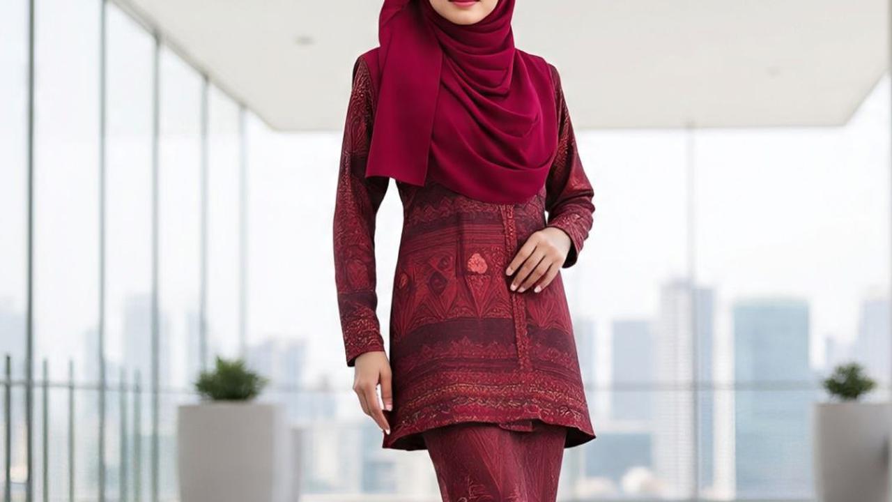 Ilustrasi Model Busana Muslimah 1 Warna yang Lagi Tren