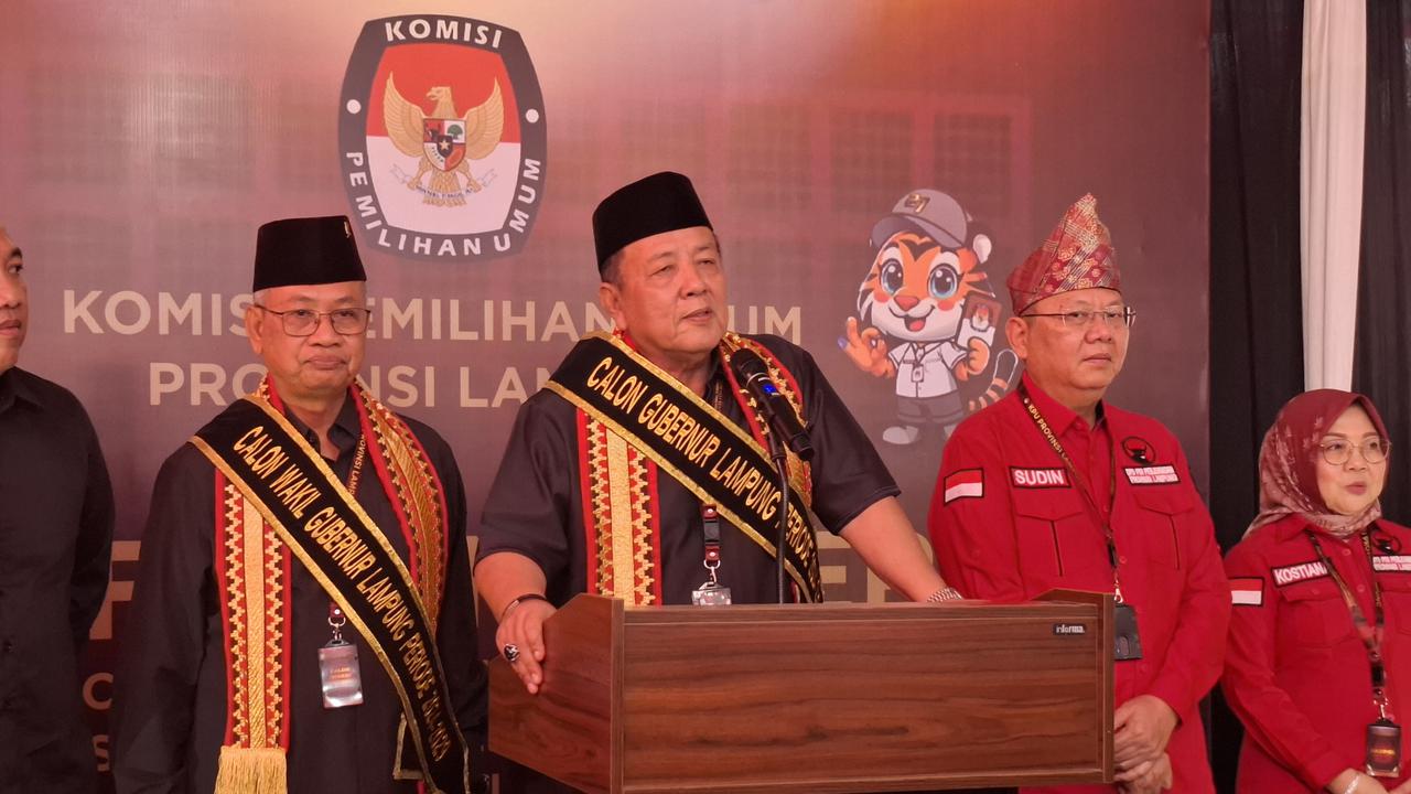 Quick Count Indikator Pilkada Lampung 100 Persen Suara: Arinal 17,46 Persen, Rahmat 82,54 Persen