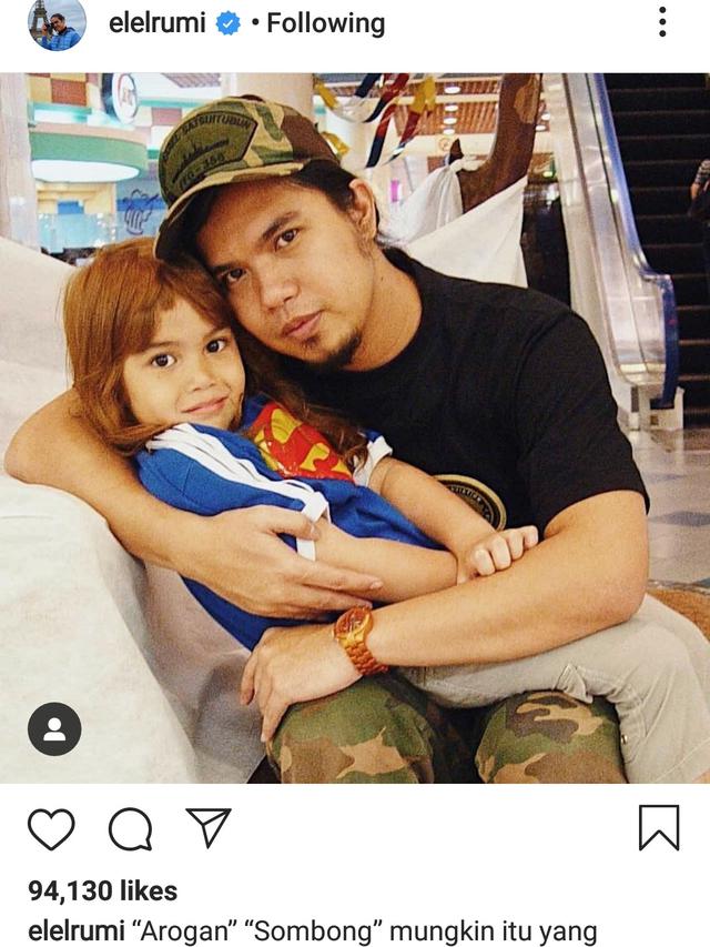 Ucapan Hari Ayah El Rumi untuk Ahmad Dhani (Instagram)