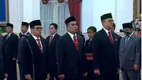Presiden Joko Widodo (Jokowi) melantik Rektor Universitas Moestopo Paiman Raharjo menjadi Wakil Menteri Desa Pembagunan Daerah Tertinggal dan Transmigrasi (Wamendes PDTT). (Foto: Tangkapan Layar Youtube Sekretariat Presiden)