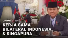 Presiden Prabowo Subianto menerima kunjungan Perdana Menteri Singapura Lawrence Wong. Hasil pertemuan ada 26 kesepakatan atau kerja sama yang diteken oleh Indonesia dan Singapura.