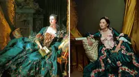 Wanita Ini Mereplika Gaun Era Tahun 1700-an, 6 Hasilnya Bak Putri Dalam Lukisan. (Sumber: Instagram/sewstine)