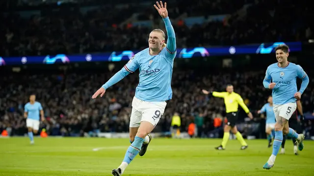 Aksi Menggila Erling Haaland Saat Manchester City Bantai RB Leipzig di Liga Champions