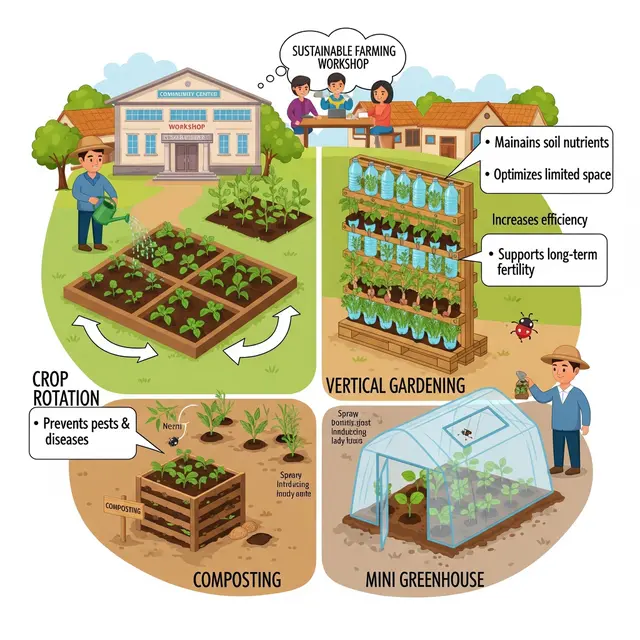 Strategi Penanaman dan Pemeliharaan Berkelanjutan di Kebun Produktif Samping Balai Desa