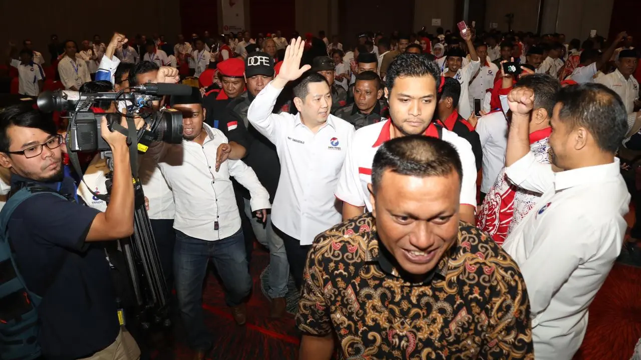 Ketua Umum Partai Perindo Hary Tanoe saat berkunjung ke Makassar, Sulawesi Selatan. (Istimewa)