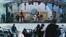 Orang-orang menonton konser drive-in dari kendaraan mereka di Bonn, Jerman, Sabtu (13/6/2020). Konser tersebut digelar dengan langkah-langkah ketat bagi para penikmat musik sambil menjaga jarak sosial. (Xinhua/Tang Ying)