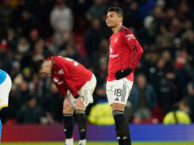 Manchester United kehilangan poin penting saat menjamu Wolverhampton Wanderers pada lanjutan Liga Inggris yang digelar di Stadion Old Trafford, Rabu (31/12/2025) dini hari WIB. (AP Photo/Dave Thompson)