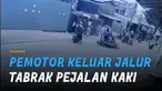Sebuah rekaman CCTV memperlihatkan pemotor dengan kecepatan tinggi diketahui kehilangan kontrol ketika melewati belokan tajam.