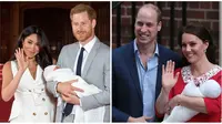 Penampilan Meghan Markle dan Kate Middleton usai melahirkan buah hati. (Dominic Lipinski / POOL / AFP, Daniel LEAL-OLIVAS / AFP)