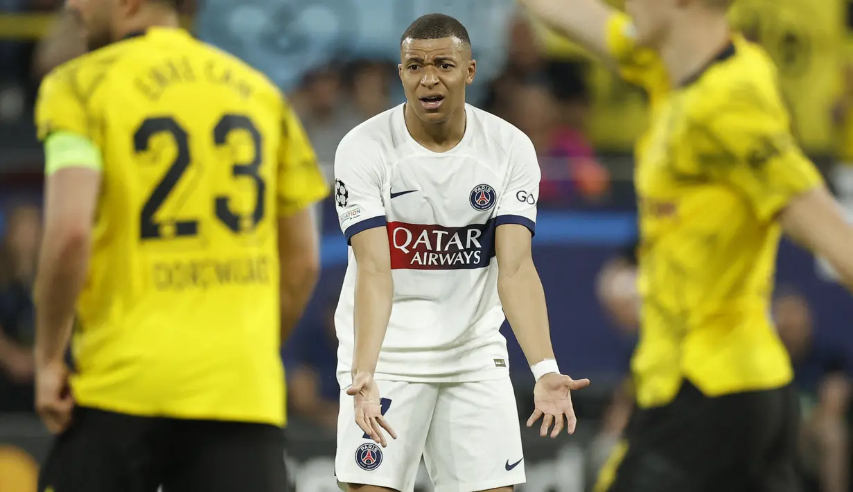 Di pertandingan ini Kylian Mbappe dibuat tak berkutik oleh pertahanan rapat dan berlapis Dortmund. (Odd ANDERSEN / AFP)