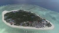 Pulau Salissingan salah satu gugus pulau yang menjadi pusat pemerintahan di Kecematan Kepulauan Balabalakang, Mamuju (Liputan6.com/Abdul Rajab Umar)