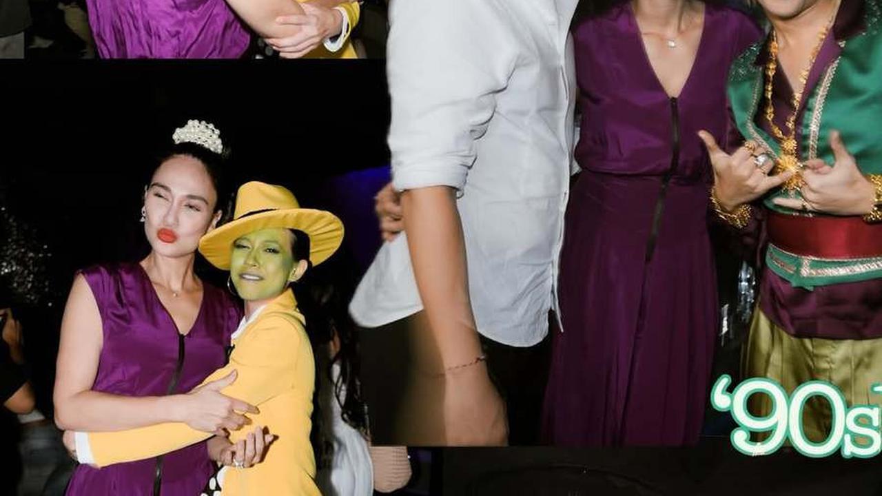 8 Potret Luna Maya Jadi Jinny Oh Jinny di Aries Party Bertema TV Show 90-an