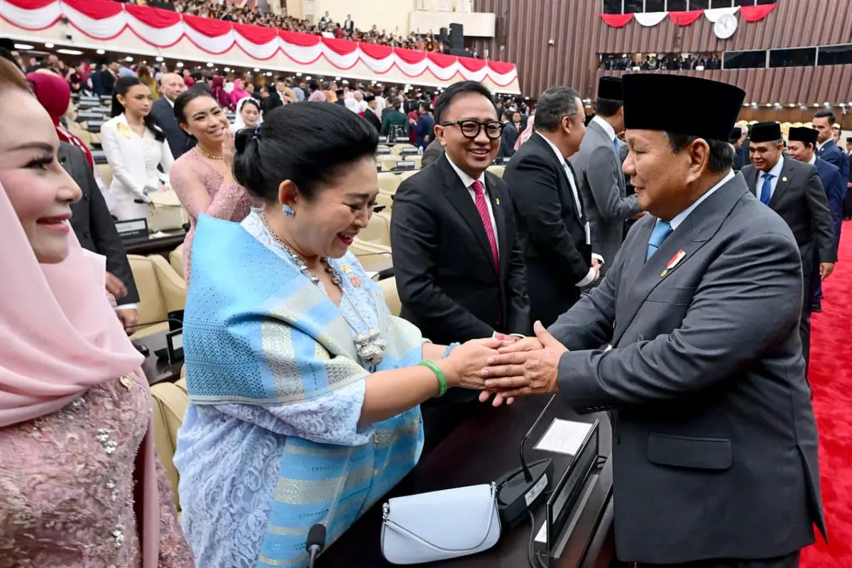 Momen Prabowo bertemu Titiek Soeharto di sidang MPR